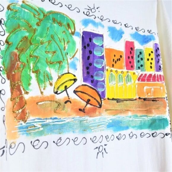 NWT Get Lucky Embossed Hand painted Shirt Dress - Picture 1 of 8